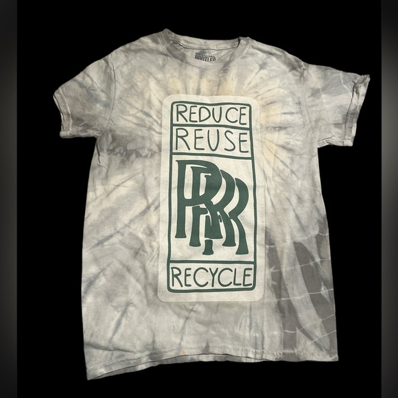 NEW RRR Bootleg Reduce Reuse Recycle Graphic Tee Shirt Tie Dye Eco Streetwear - Picture 4 of 5